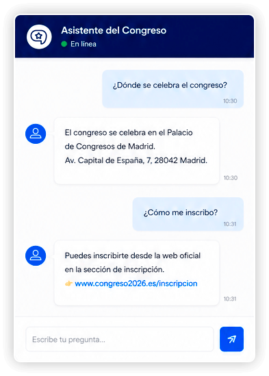 Asistente oficial de congresos y eventos