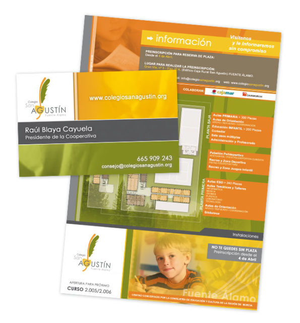Tarjeta Folleto Colegio San Agustín - Brande Comunicación 01