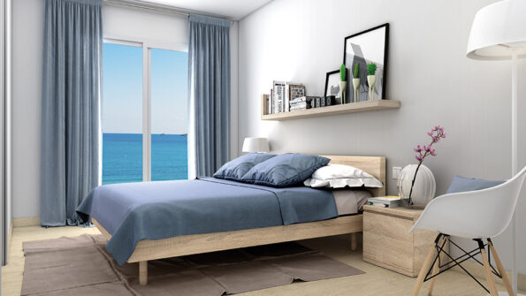 infografía 3D render interior vivienda