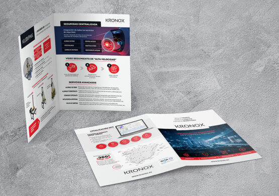 Ejemplo diseño de díptico corporativo de servicios y productos