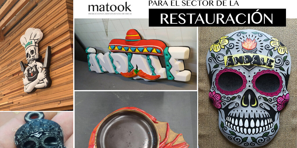 Fabricación de elementos y figuras 3d para tematización restaurantes, bares y cafeterías