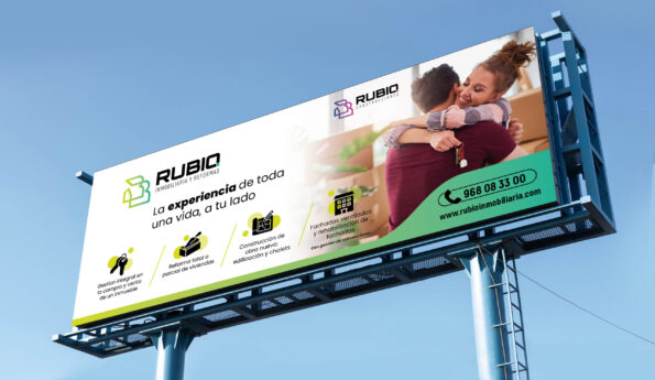 Diseño valla de carretera de 8x3 publicidad